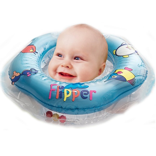 ROXY KIDS Надувной круг на шею для купания малышей Flipper большой круг
