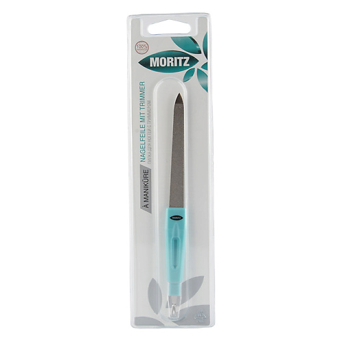 MORITZ Пилка для ногтей двусторонняя с триммером для кутикулы (с сапфировым напылением) 150/220 moritz нож для кутикулы 2 в 1 с пушером