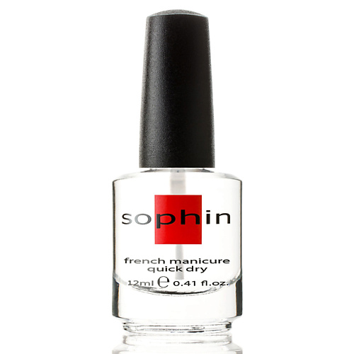 SOPHIN Кристальный закрепитель лака для ногтей с эффектом сушки 12 sophin закрепитель лака кристальный с эффектом сушки french manicure quick dry 12 мл