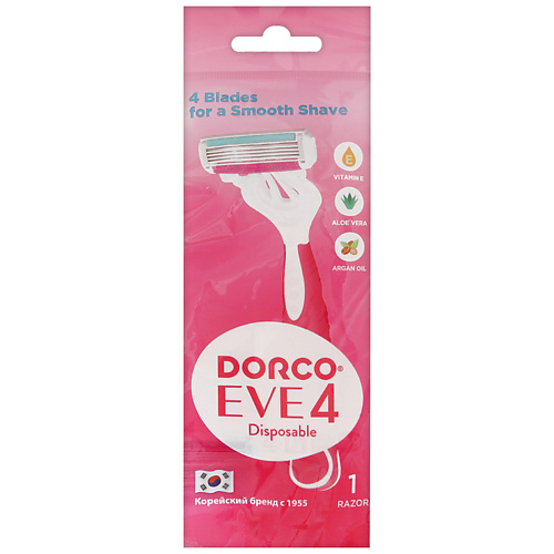 DORCO Женская бритва одноразовая EVE4, 4-лезвийная 1 бритва одноразовая dorco td708 6p 6шт 24 уп