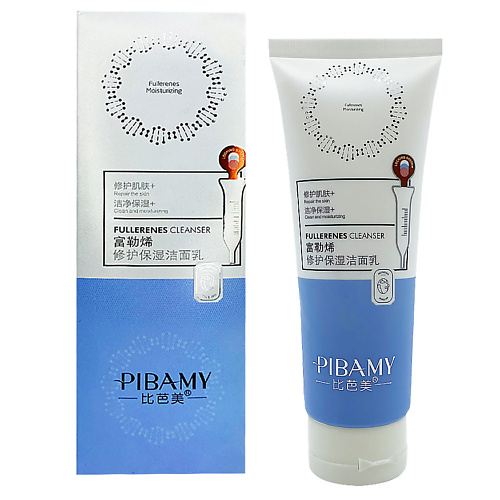 PIBAMY Очищающая, увлажняющая крем-пена для лица с фуллереном для всех типов кожи 120.0 figaro пена для бритья для чувствительной кожи 400