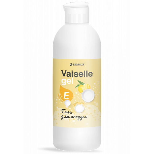 PRO-BRITE Гель для мытья посуды с ароматом лимона и витамином Е Vaiselle gel lemon 500 synergetic средство для мытья посуды антибактериальное с ароматом арбуза 5000