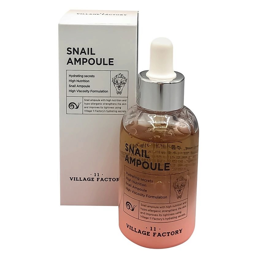 фото Сыворотка для лица с муцином улитки snail ampoule 50 мл village 11 factory