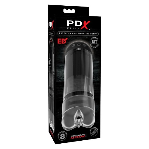 PIPEDREAM Вакуумная вибропомпа прозрачная PDX ELITE Extender Pro Vibrating Pump pipedream автоматический мастурбатор pdx elite moto blower