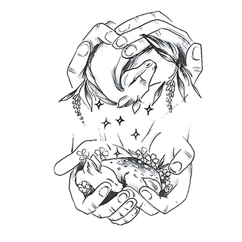 ПОЛИСФЕРА Временная переводная татуировка Tattoo PS&KG-025 halloween tattoo man