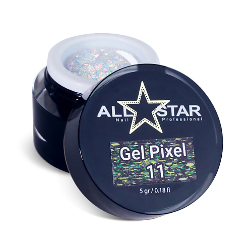 Гель-краска для ногтей ALL STAR PROFESSIONAL Гель для дизайна ногтей, Gel Pixel 01 глиттер гель gel pixel all star 01 серебро 5 г
