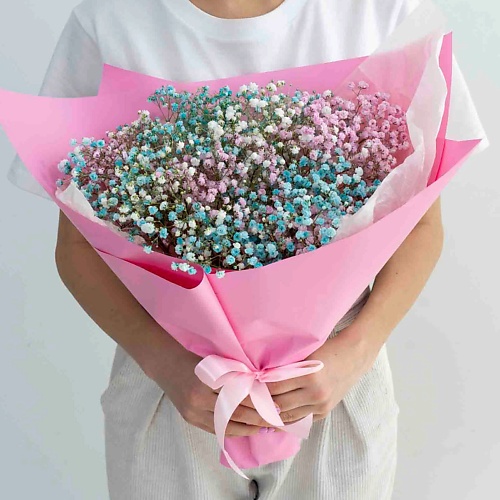 цветы лэтуаль flowers букет из розовых тюльпанов и гипсофилы Букет живых цветов ЛЭТУАЛЬ FLOWERS Букет из гипсофилы 3 шт.