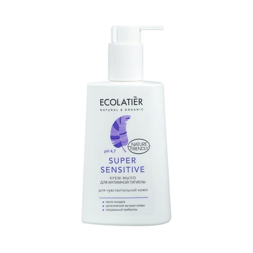 ECOLATIER Крем-мыло для интимной гигиены Super Sensitive для чувствительной кожи 250 a derma смягчающий пенящийся гель для сухой кожи exomega control