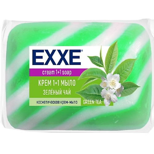 EXXE Туалетное крем-мыло 1+1, зеленый чай 80 сувенирное мыло дартмания дракончик с предсказанием зеленый