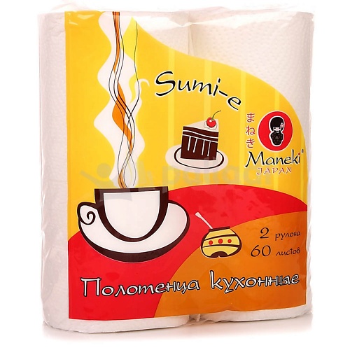 MANEKI Полотенца кухонные бумажные Sumi-e 2 бумажные полотенца zewa premium декор 2 рулона