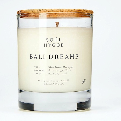 SOUL HYGGE Ароматическая свеча BALI DREAMS с хлопковым фитилем 225 venew свеча ароматическая с деревянным фитилем tobacco vanille 100 0