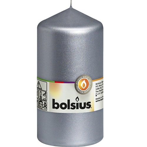 BOLSIUS Свеча столбик Classic серебряная 360 bolsius свеча в стекле ароматическая sensilight ваниль 270