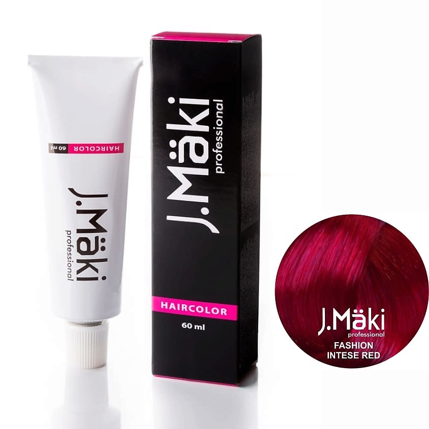 фото J.mäki professional краситель для волос fashion intense red/красный