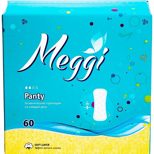 MEGGI Гигиенические прокладки на каждый день MEGGI ПАНТИ/PANTY 60 organyc прокладки на каждый день