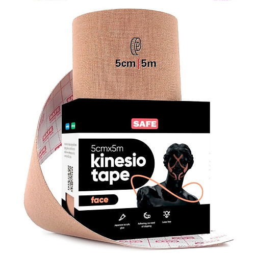 SAFE SPOT Кинезио тейп для лица от морщин косметический Kinesiology Face Tape 5 см MPL085534