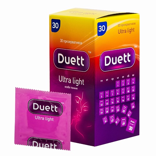 DUETT Презервативы Ultra light 30 duett презервативы extra strong особо прочные 12