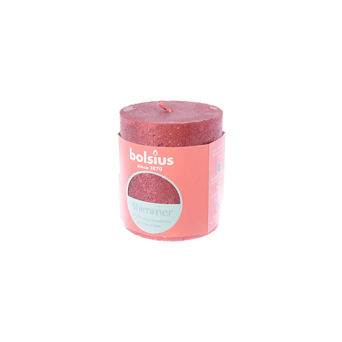 BOLSIUS Свеча рустик Shimmer красная 275 bolsius свеча столбик арома true scents манго 263