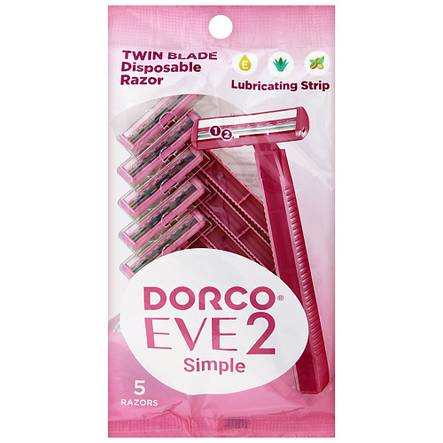 DORCO Женские бритвы одноразовые EVE2 Simple TG, 2-лезвийные 1 dorco женские бритвы одноразовые eve3 3 лезвийные 1