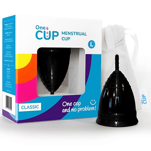 ONECUP Менструальная чаша Classic черная размер L чаша glasar черная 25x25x18 см