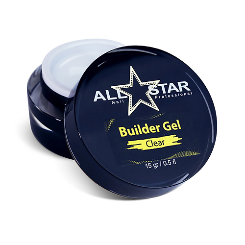 

ALL STAR PROFESSIONAL Однофазный гель для наращивания ногтей, Builder Gel "Clear", Однофазный гель для наращивания ногтей, Builder Gel "Clear"