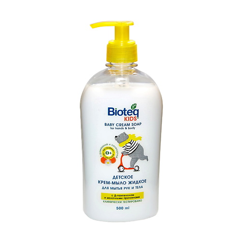 BIOTEQ Детское крем-мыло жидкое для мытья рук и тела 500 ушастый нянь крем мыло детское 0 с алоэ вера и подорожником 400