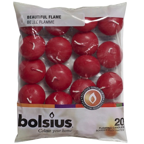 BOLSIUS Свечи плавающие Bolsius Classic темно-красные свечи фунго лисичка для печени 3 уп