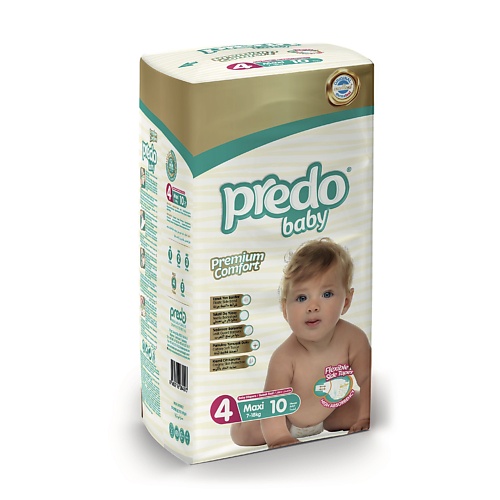 PREDO Подгузники для детей Baby Maxi № 4 (7-18 кг) 10 brush baby зубная паста applemint с рождения до 3 лет 50 0