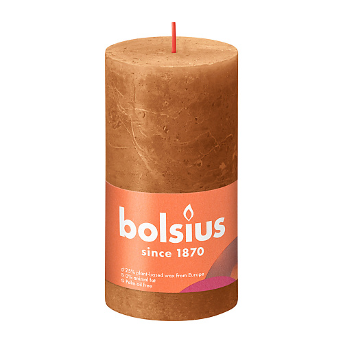 BOLSIUS Свеча рустик Shine пряный коричневый 415 bolsius свеча в стекле ароматическая sensilight лаванда 480