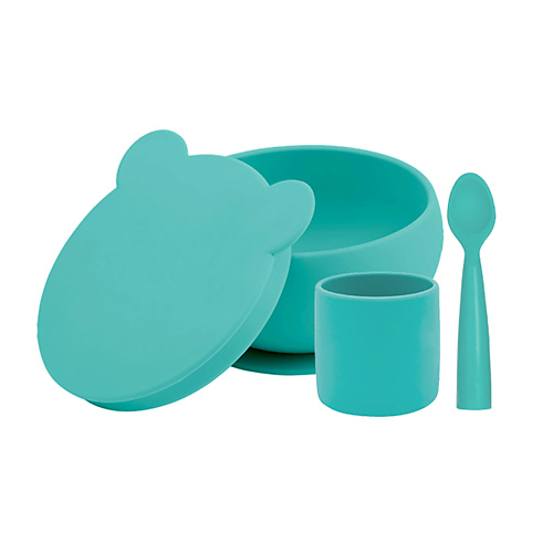 MINIKOIOI Набор посуды для детей Стаканчик Глубокая тарелка Ложка 0+ серебряная десертная ложка император