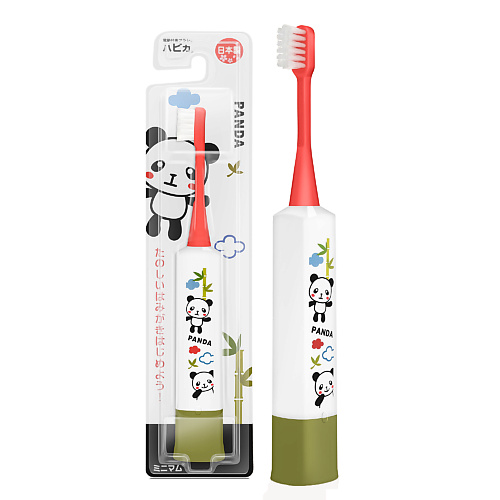HAPICA Детская электрическая звуковая зубная щётка DBK-5RWG Panda 3-10 лет hapica электрическая звуковая ионная зубная щётка dbm 5b с футляром