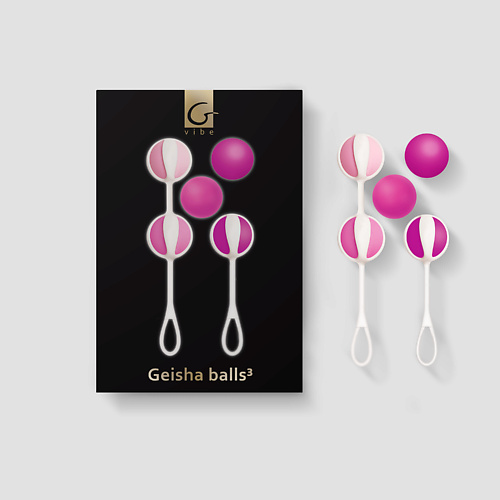 GVIBE Geisha balls 3 Shugar Pink Вагинальные шарки Тренажер кегеля mystim вагинальные виброшарики с миостимуляцией и пультом ду geisha balls vibe jane untamed