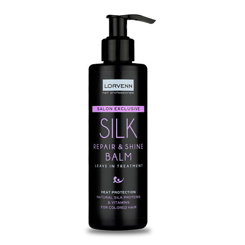 LORVENN HAIR PROFESSIONALS Бальзам с протеинами шелка SILK REPAIR & SHINE BALM LEAVE IN TREATMENT 200 глисс кур бальзам жидкий шелк liquid silk