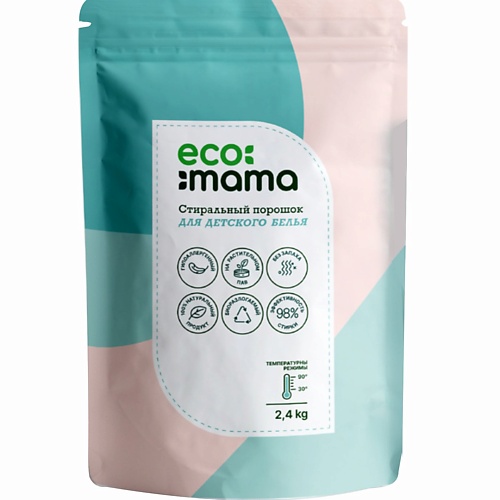 ECO MAMA Стиральный порошок для детского белья 2400 eco mama стиральный порошок универсальный 2400
