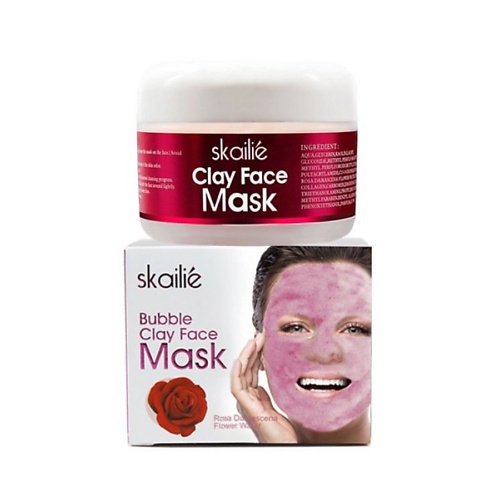 фото Skailie маска для лица из пузырьковой глины с розами