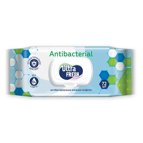 ULTRA FRESH Влажные салфетки Antibacterial 72 влажные салфетки salfeti antibacterial 20 шт