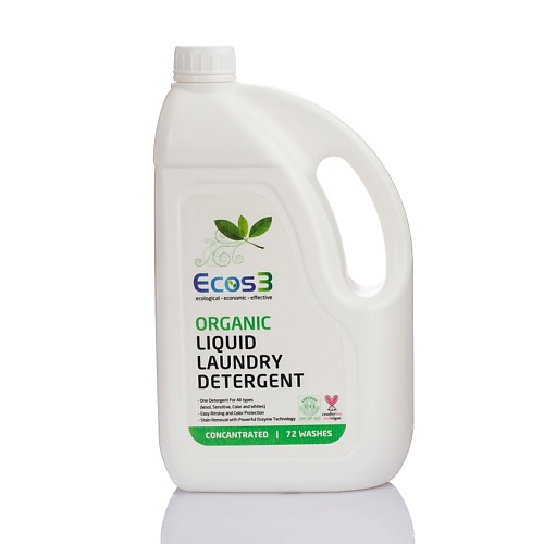 ECOS3 Органическое жидкое средство для стирки белья 2500 ecos3 органическое жидкое мыло белая магнолия 500