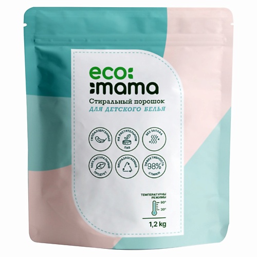 ECO MAMA Стиральный порошок для детского белья 1200 eco mama стиральный порошок универсальный 1200