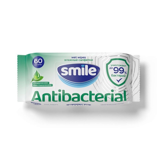 SMILE WONDERLAND Влажные салфетки с подорожником Antibacterial 60 ultra fresh влажные салфетки antibacterial 72