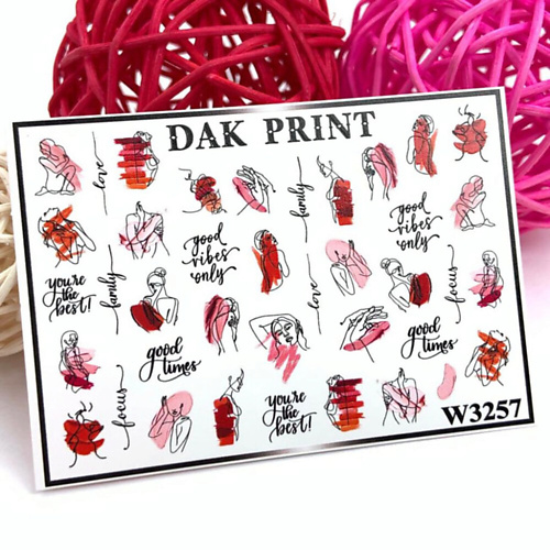 DAK PRINT Слайдер-дизайн для ногтей W3257 детям об искусстве дизайн