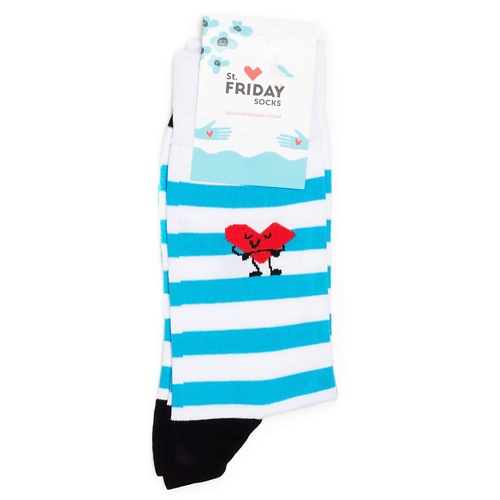 ST.FRIDAY Носки в классическую полоску и носочком-сердечком чехол для карточек kawaii котик с сердечком