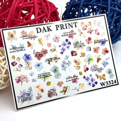 DAK PRINT Слайдер-дизайн для ногтей W3324 dak print слайдер дизайн для ногтей m827
