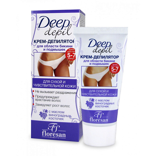 FLORESAN Депилятор-крем Deep Depil для области бикини и подмышек 20 набор floresan gel depil