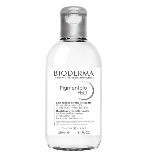 BIODERMA Мицеллярная вода осветляющая и очищающая Н2О Pigmentbio 250.0 очищающая мицеллярная вода для комбинированной и жирной кожи эх99989443823 500 мл