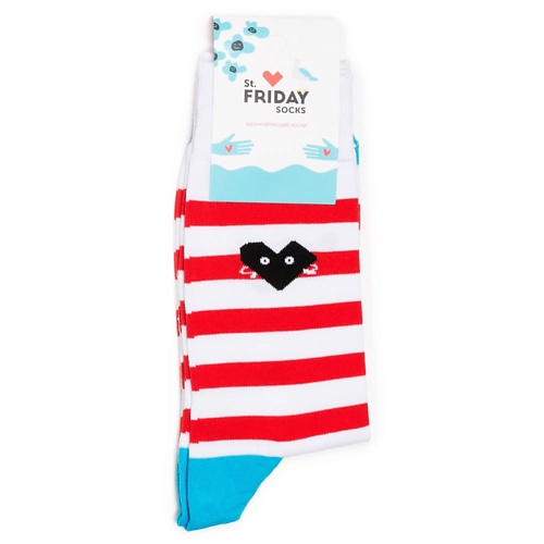 ST.FRIDAY Носки в классическую полоску и носочком-сердечком Red st friday носки с котом сфинкс