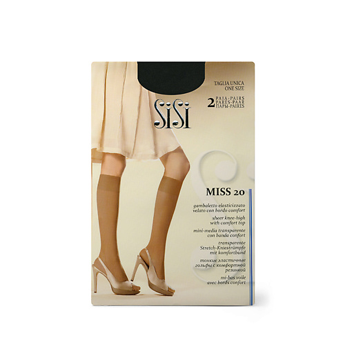 SISI Гольфы женские MISS 20 - 2 пары sisi носки женские optic 40 в полоску резинка с люрексом