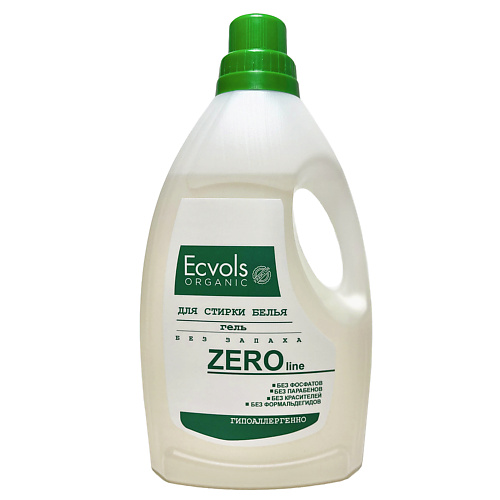 ECVOLS Гель для стирки белья  без отдушки, без запаха, гипоаллергенный, ZERO 950 део стик rexona clinical protection гипоаллергенный без запаха 40мл