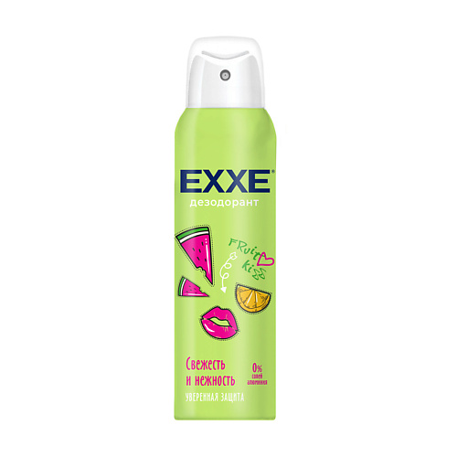 EXXE Дезодорант спрей Fruit kiss Свежесть и нежность 150 exxe дезодорант антиперспирант silk effect нежность шёлка 50