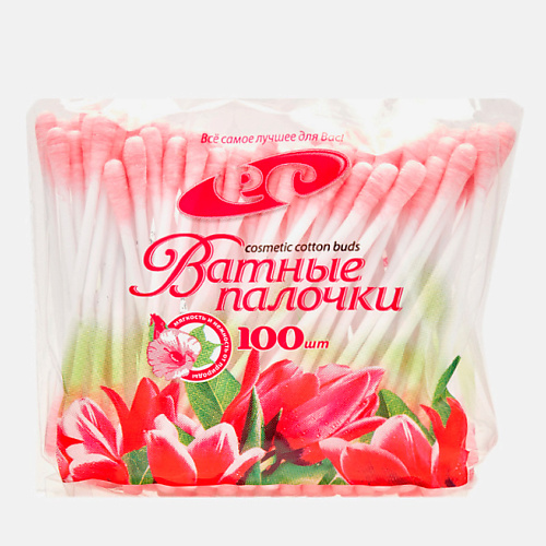 ЕМЕЛЬЯНЪ САВОСТИНЪ Цветные палочки косметические, розовые 100 maneki палочки ватные косметические lovely с белым пластиковым стиком 1