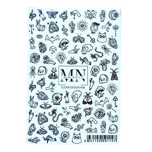 MIW NAILS Слайдер дизайн для маникюра ногтей эзотерика chelay маникюрный набор 10 профессиональных предметов маникюра ногтей чистки лица