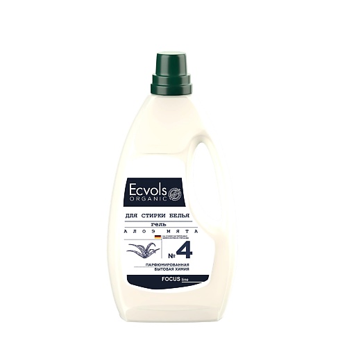 ECVOLS Гель для стирки смягчающий с эфирным маслом алоэ и мяты №4 950 shiseido мгновенно смягчающий очищающий гель waso